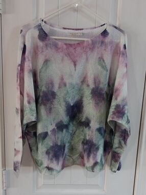 Anna Melani Italy Open Knit Watercolor Pastel Sweater M